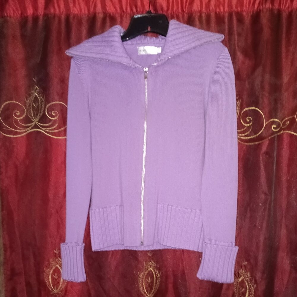 DANA BUCHMAN ZIP UP SWEATER SIZE MEDIUM